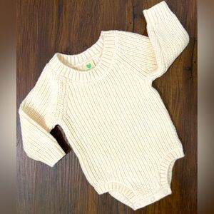 Little Navy 0-3 Months Chunky Knit l/s Romper Bodysuit